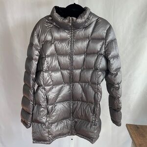 Calvin Klein Women's Metallic Gray Puffer Jacket 1X Like New